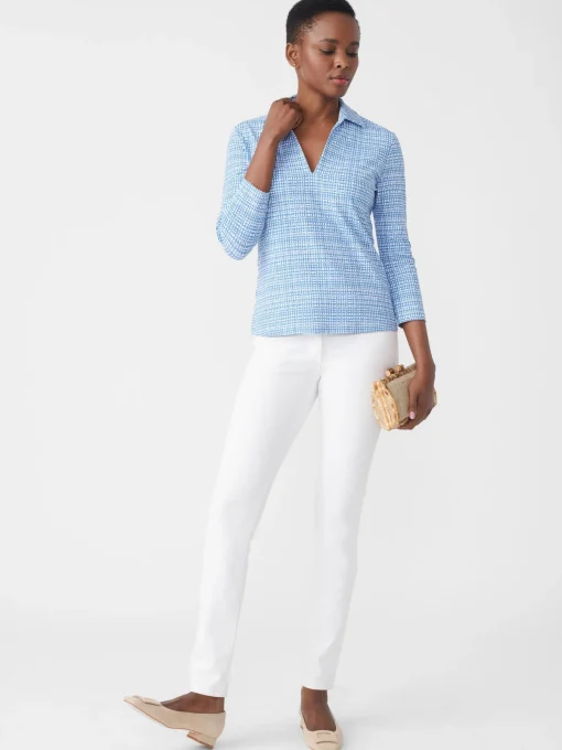 Aida 3/4 Sleeve Top In Pocket Square