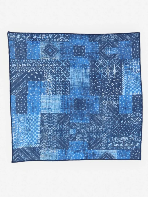 Linen Pocket Square In Diamond Patch