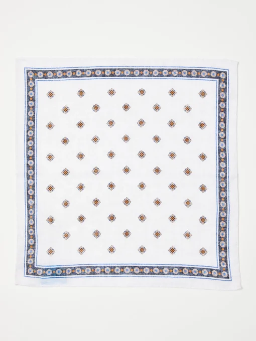 Linen Pocket Square In Foulard