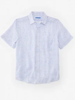 Montauk Modern Fit Linen Shirt In Mini Quatrefoil