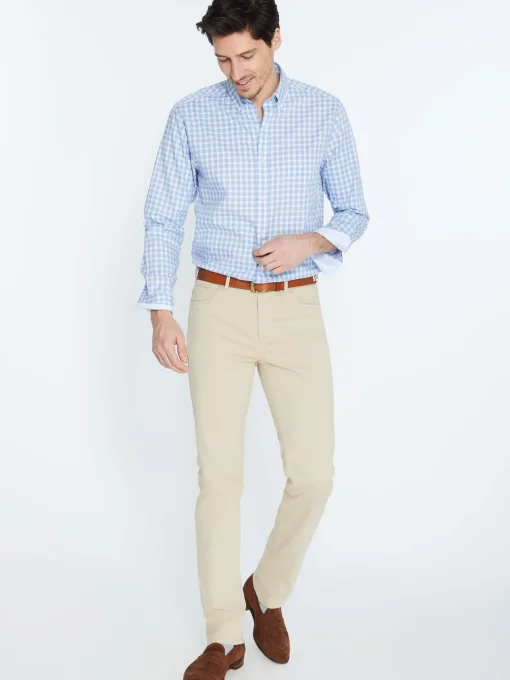 Parker 5-Pocket Straight Pants In Stretch Cotton Sateen