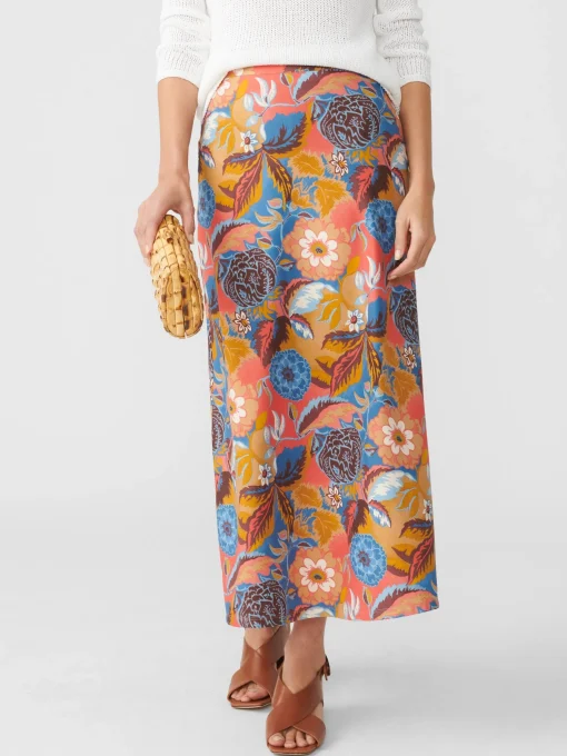 Zahara Skirt In Terra Blossom Bias